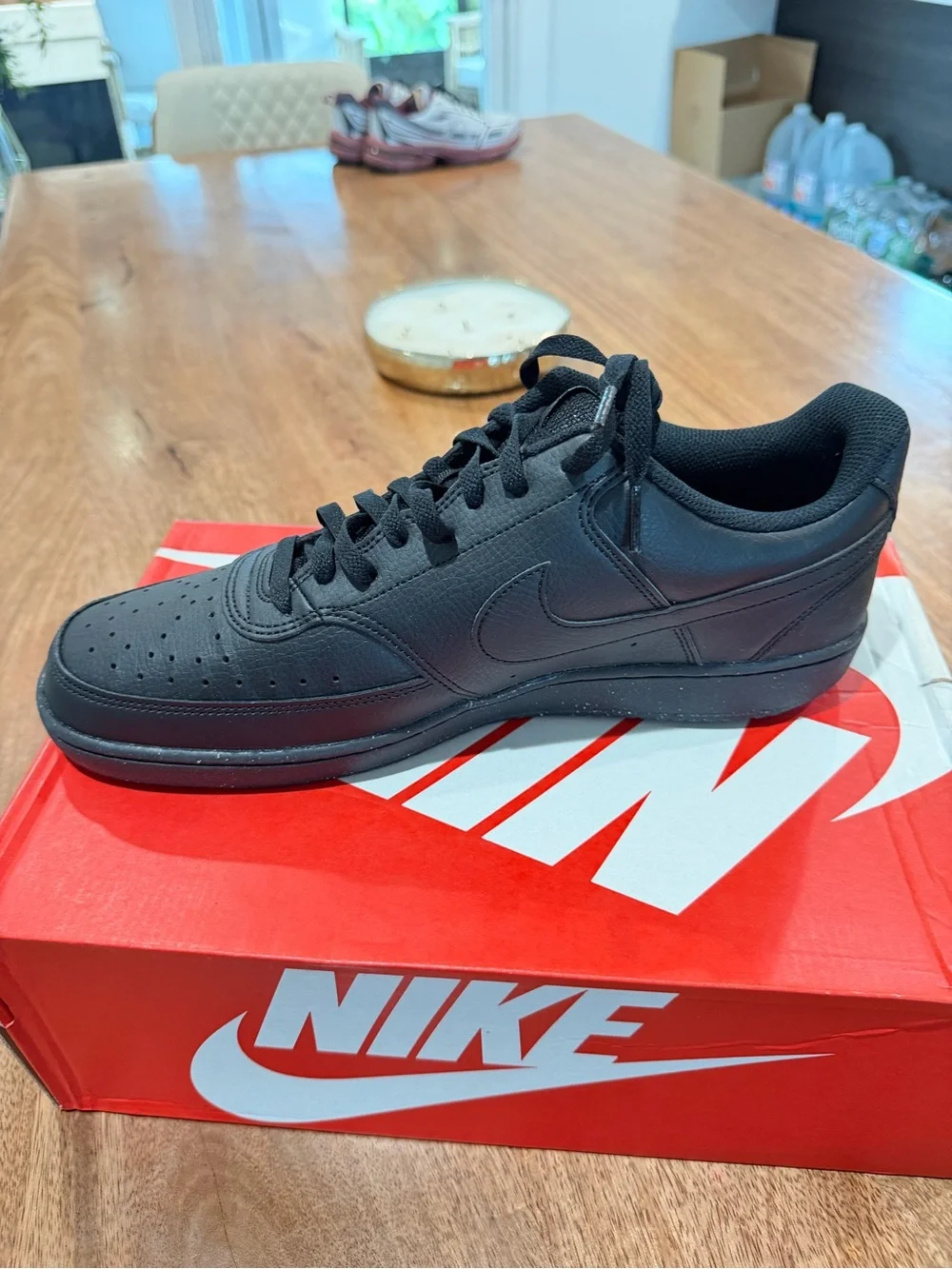 Nike Men’s All-Black Low-Top Leather Sneaker